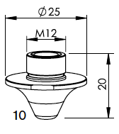 AmadaÂ® 1.4 mm Chrome Plated Double Nozzle - 71369813, 71502038, 1576396C, 71341779, 71518550