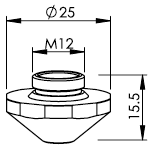 Trumpf® 25 mm Dia X 15.5 mm H 1.7 mm Nozzle (10PK) - 1324864