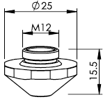 Trumpf® 25 mm Dia X 15.5 mm H 2.3 mm Nozzle (10PK) - 1324866