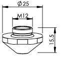 Trumpf® 25 mm Dia X 15.5 mm H .8 mm Nozzle (10PK) - 1324858