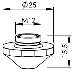 TrumpfÂ® 25 mm Dia X 15.5 mm H 1 mm Nozzle (10PK) - 1324860
