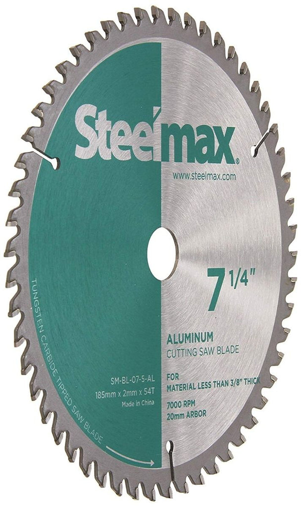 Steelmax SM-BL-07-5 7-1/4" X 20MM, 54 TPI, TUNGSTEN CARBIDE TIPPED CUTTING SAW BLADE, 3,500 RPM